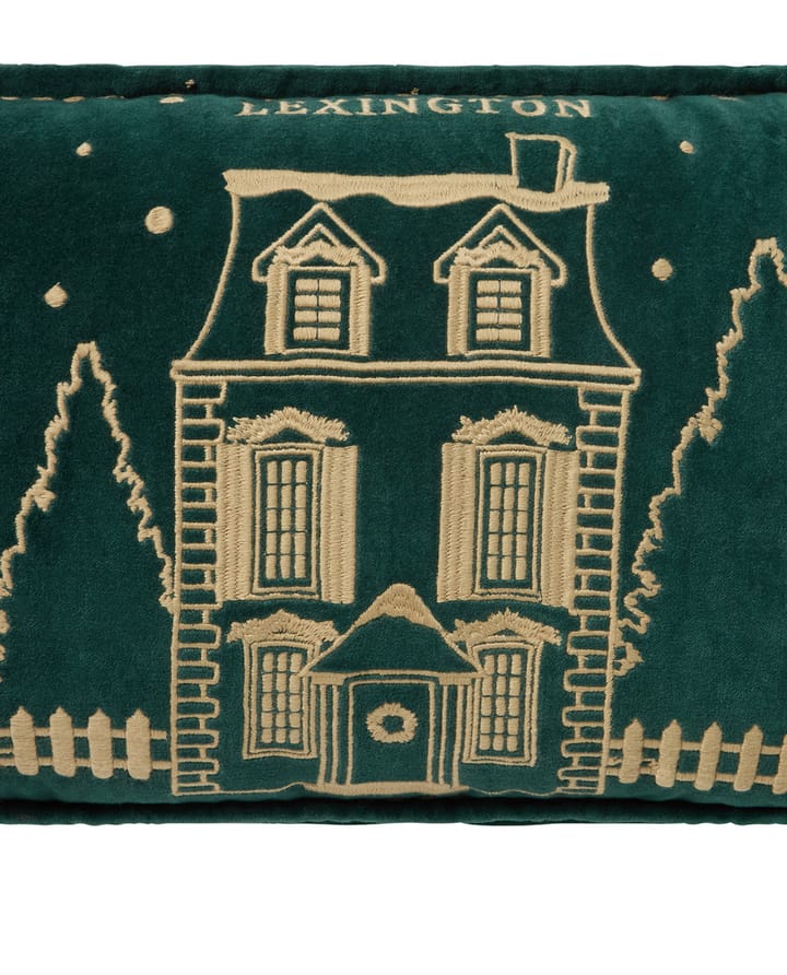 Coussin Winter House éco. coton velours 30x50 cm, Green-Light Beige Lexington
