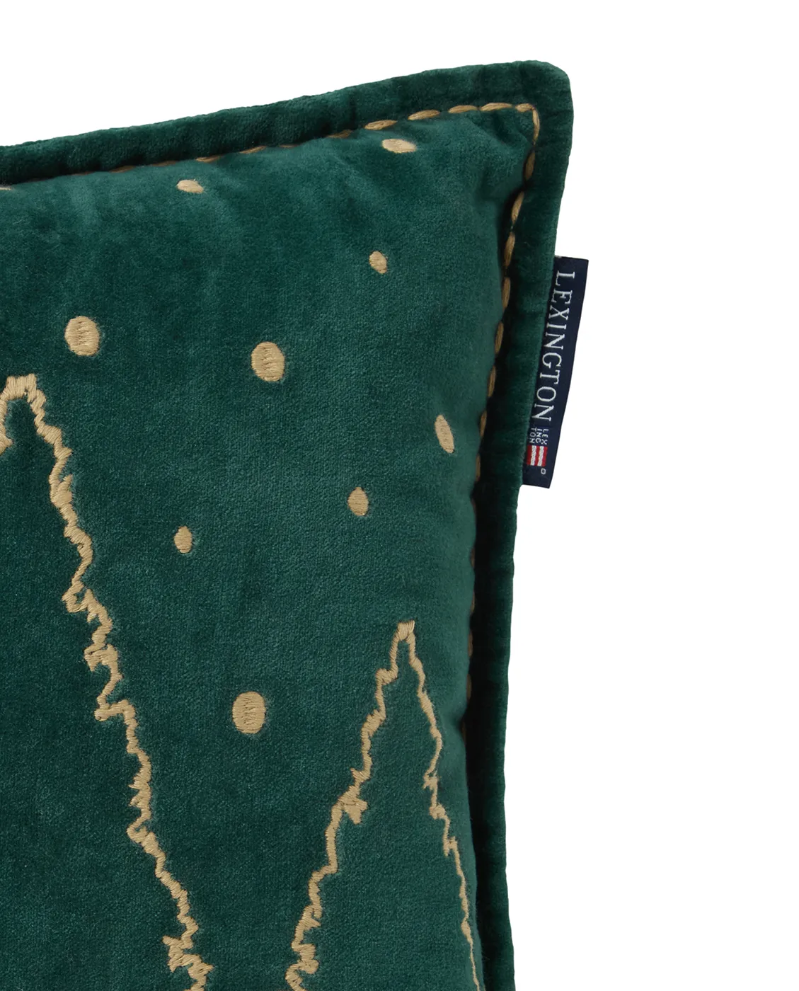Coussin Winter House éco. coton velours 30x50 cm, Green-Light Beige Lexington