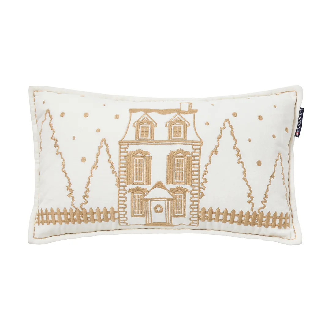 Coussin Winter House éco. coton velours 30x50 cm, White-Light beige Lexington