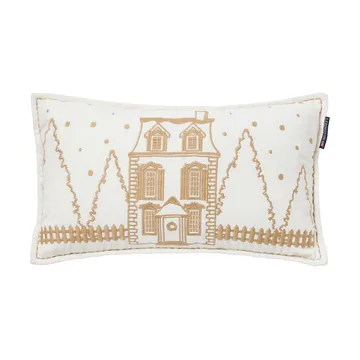 Coussin Winter House éco. coton velours 30x50 cm - White-Light beige - Lexington