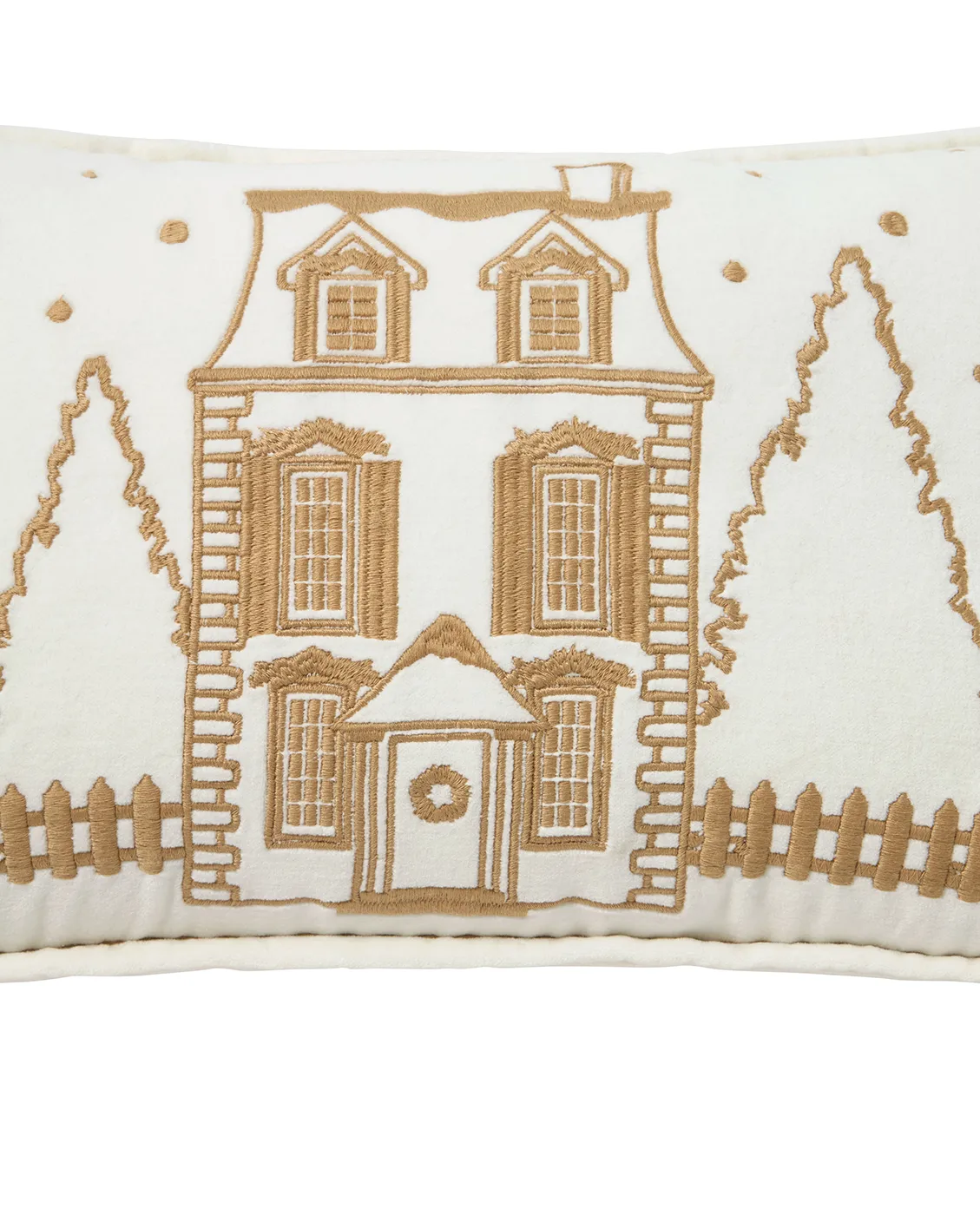 Coussin Winter House éco. coton velours 30x50 cm, White-Light beige Lexington