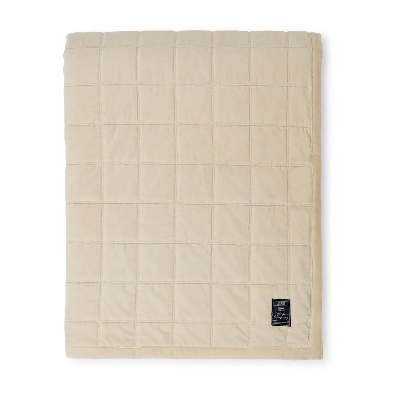 Couvre-lit Cotton Velvet quilted 160x240 cm, Light beige Lexington