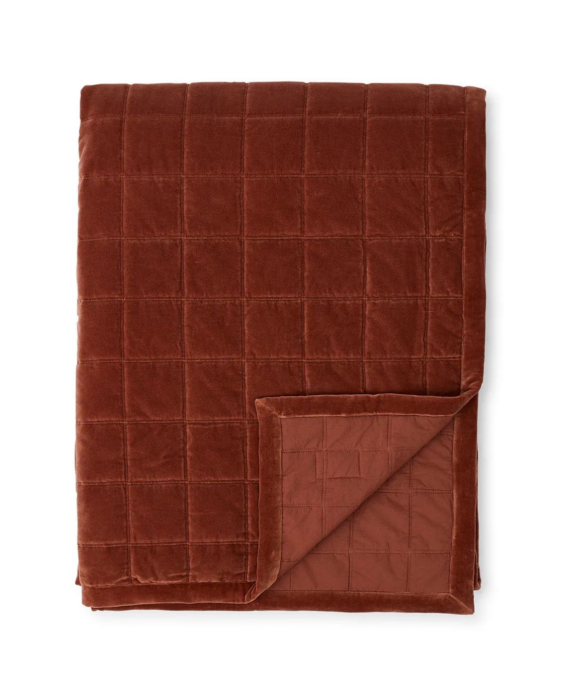 Couvre-lit Cotton Velvet quilted 160x240 cm, Rustic Brown Lexington