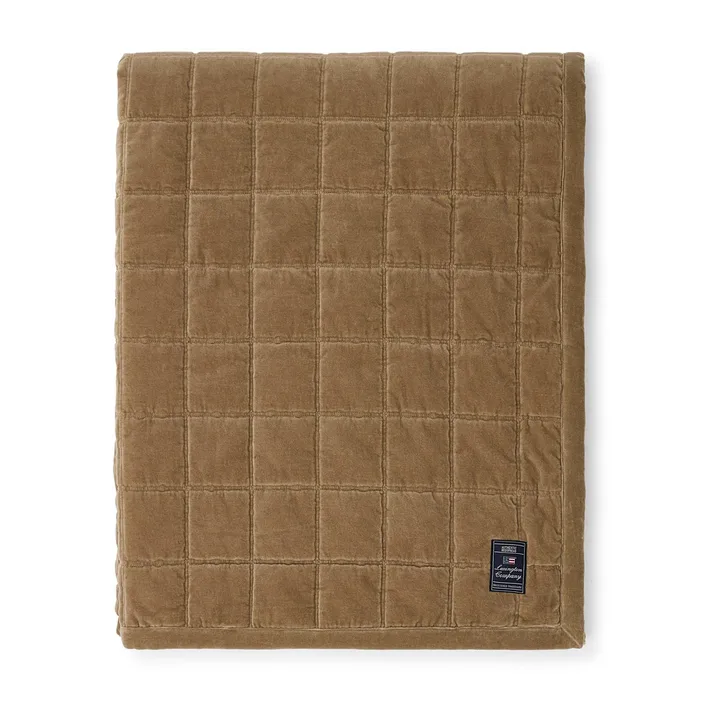 Couvre-lit Cotton Velvet quilted 160x240 cm - Walnut - Lexington