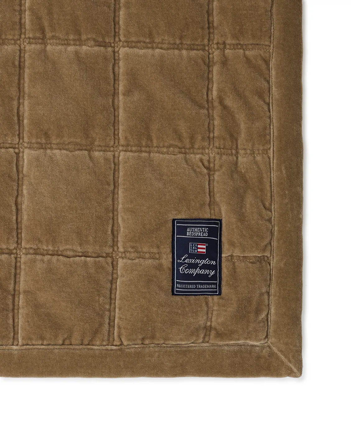 Couvre-lit Cotton Velvet quilted 160x240 cm, Walnut Lexington