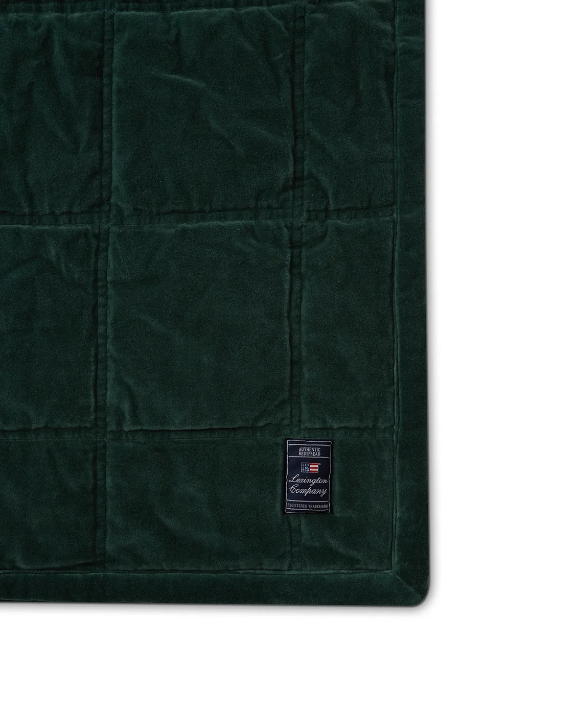 Couvre-lit Cotton Velvet quilted 240x260 cm, Vert Lexington