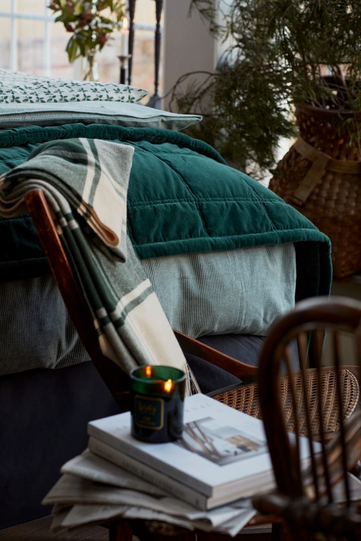 Couvre-lit Cotton Velvet quilted 240x260 cm, Vert Lexington