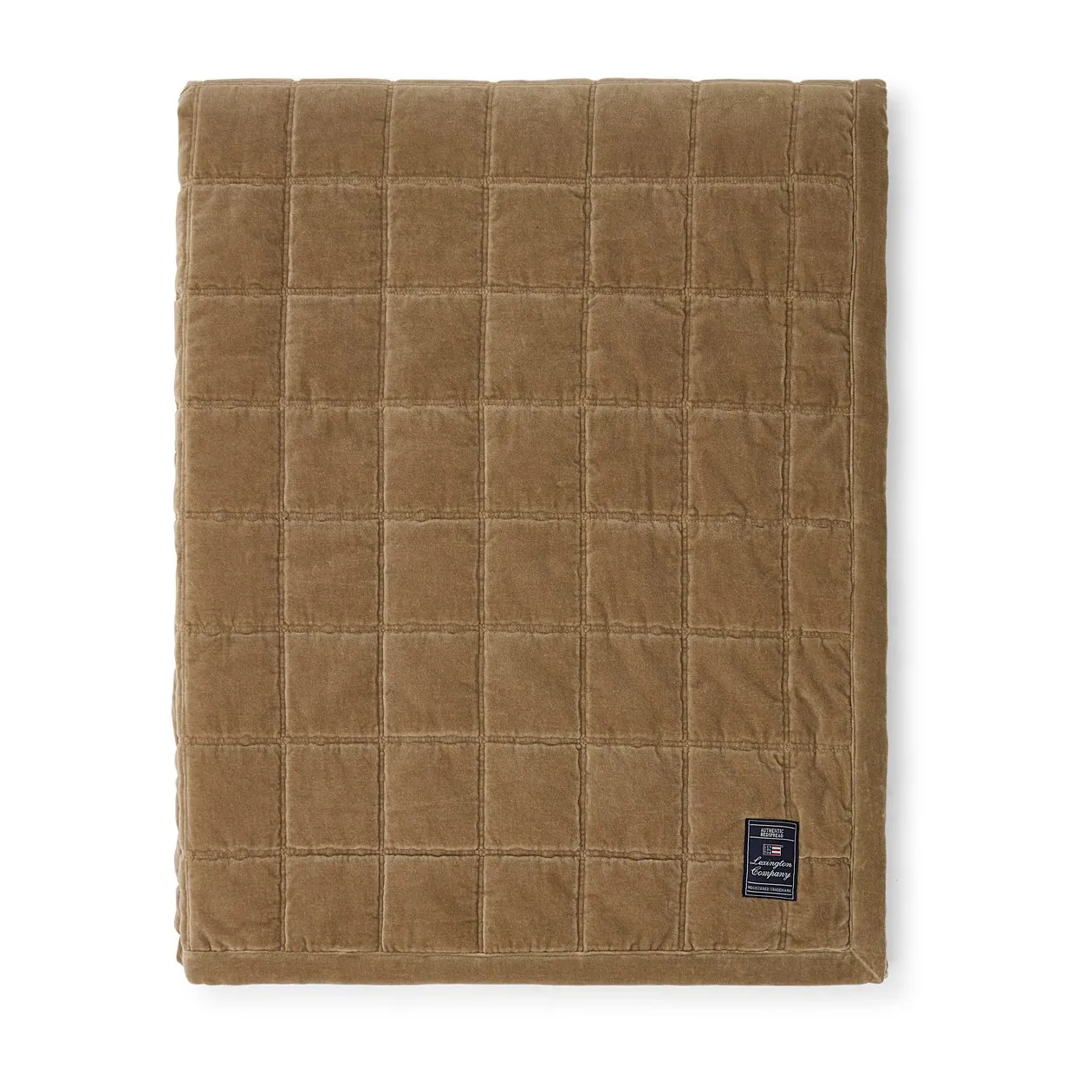Couvre-lit Cotton Velvet quilted 240x260 cm, Walnut Lexington