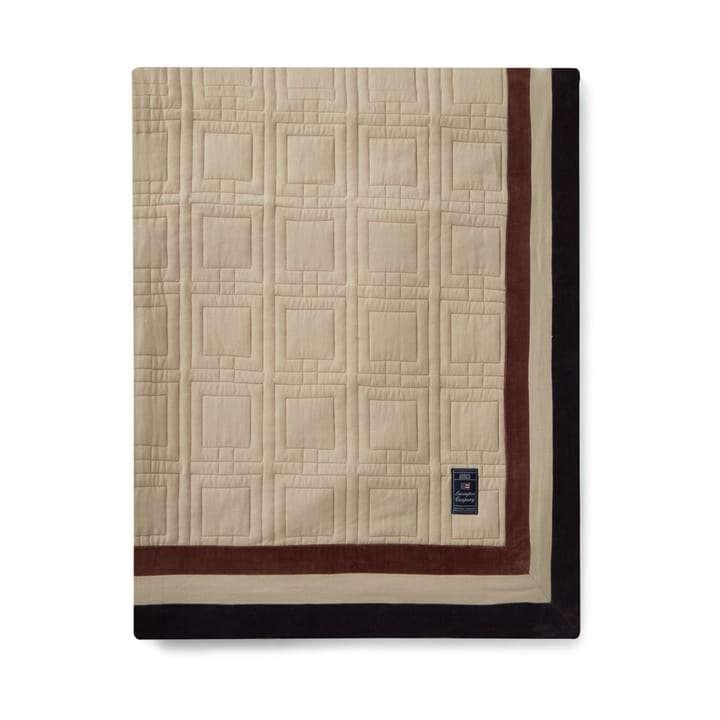 Couvre-lit Graphic Quilted Organic Cotton 160x240 cm, Light beige-brown-dark gray Lexington