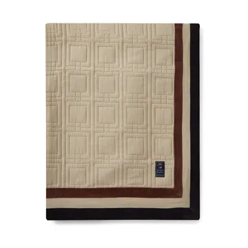 Couvre-lit Graphic Quilted Organic Cotton 240x260 cm - Light beige-brown-dark gray - Lexington