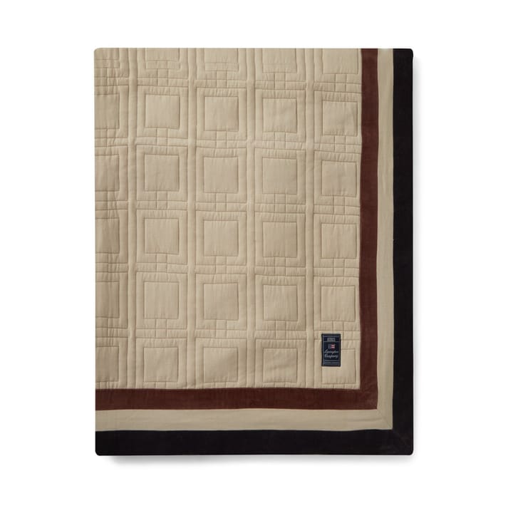 Couvre-lit Graphic Quilted Organic Cotton 240x260 cm - Light beige-brown-dark gray - Lexington