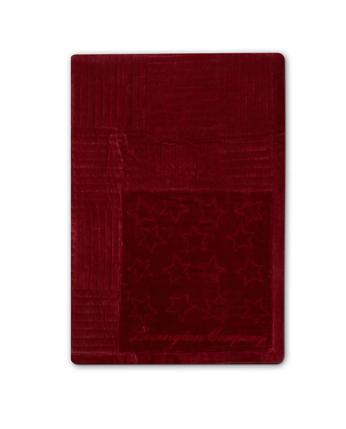 Couvre-lit Quilted Cotton Velvet Star 160x240 cm, Rouge Lexington