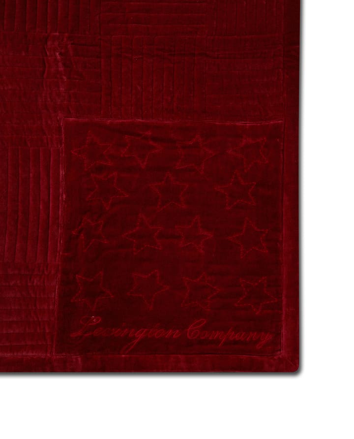 Couvre-lit Quilted Cotton Velvet Star 160x240 cm - Rouge - Lexington