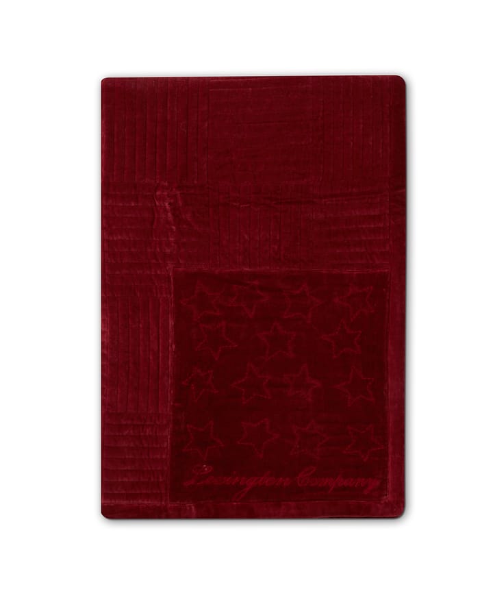 Couvre-lit Quilted Cotton Velvet Star 240x260 cm - Rouge - Lexington