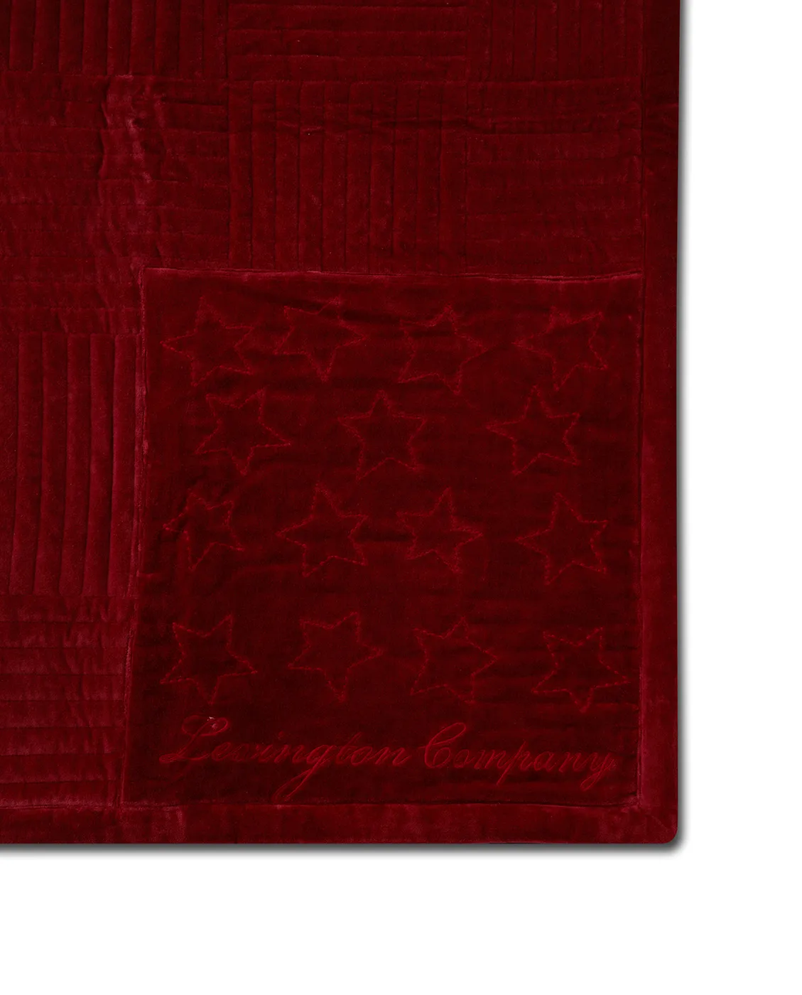 Couvre-lit Quilted Cotton Velvet Star 240x260 cm, Rouge Lexington