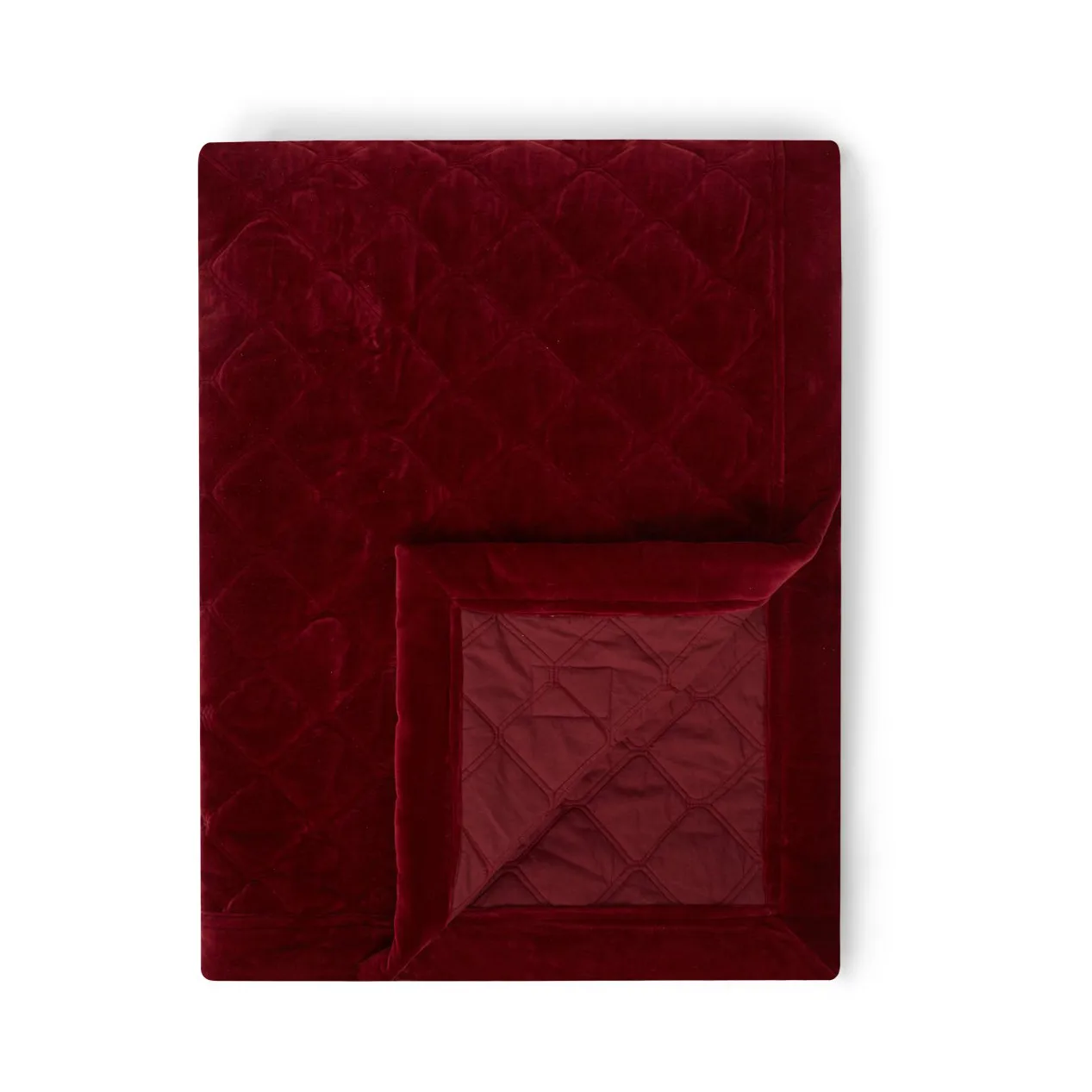 Couvre-lit Quilted Organic Cotton Velvet 160x240 cm, Red Lexington