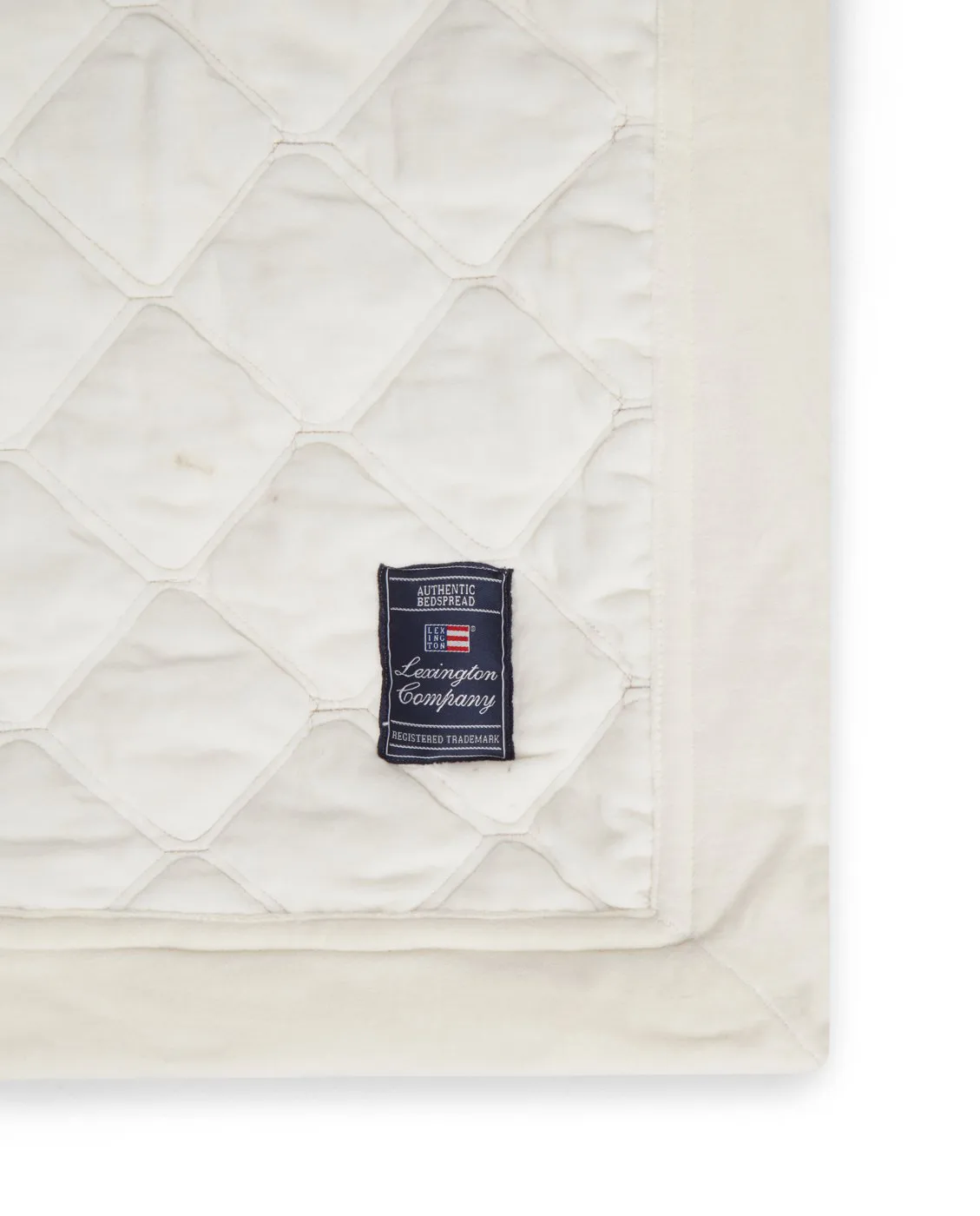 Couvre-lit Quilted Organic Cotton Velvet 160x240 cm, Snow white Lexington