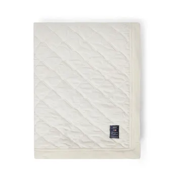 Couvre-lit Quilted Organic Cotton Velvet 240x260 cm - Snow white - Lexington