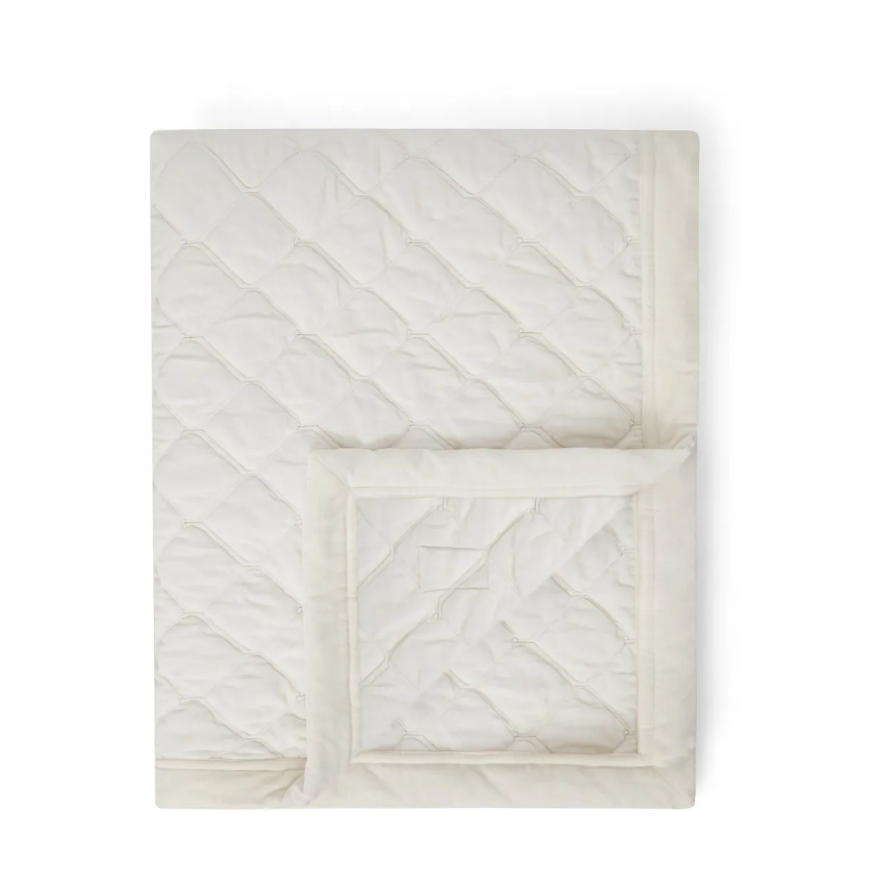 Couvre-lit Quilted Organic Cotton Velvet 240x260 cm, Snow white Lexington