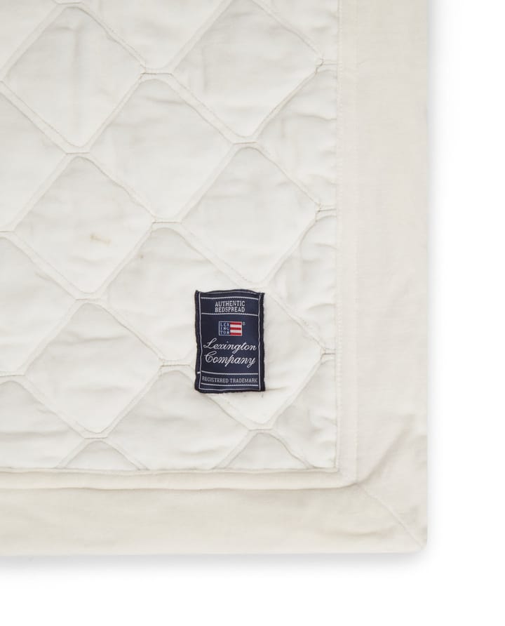 Couvre-lit Quilted Organic Cotton Velvet 240x260 cm - Snow white - Lexington