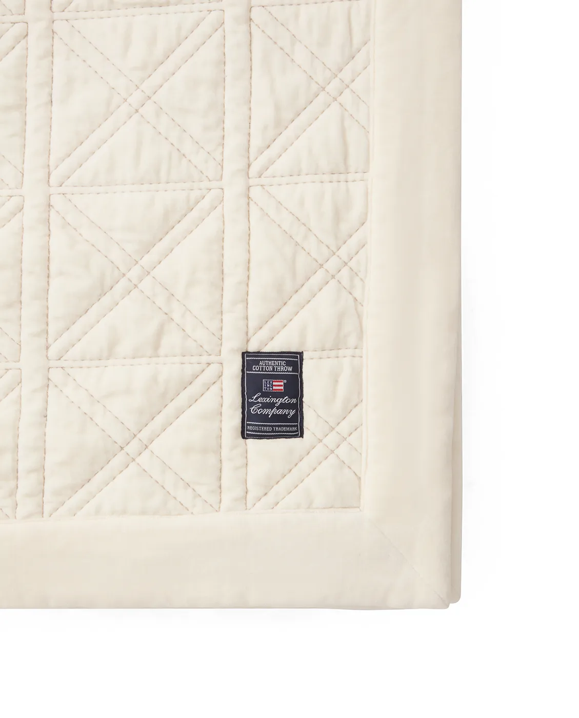 Couvre-lit Quilted organic cotton velvet 260x240 cm, Blanc Lexington