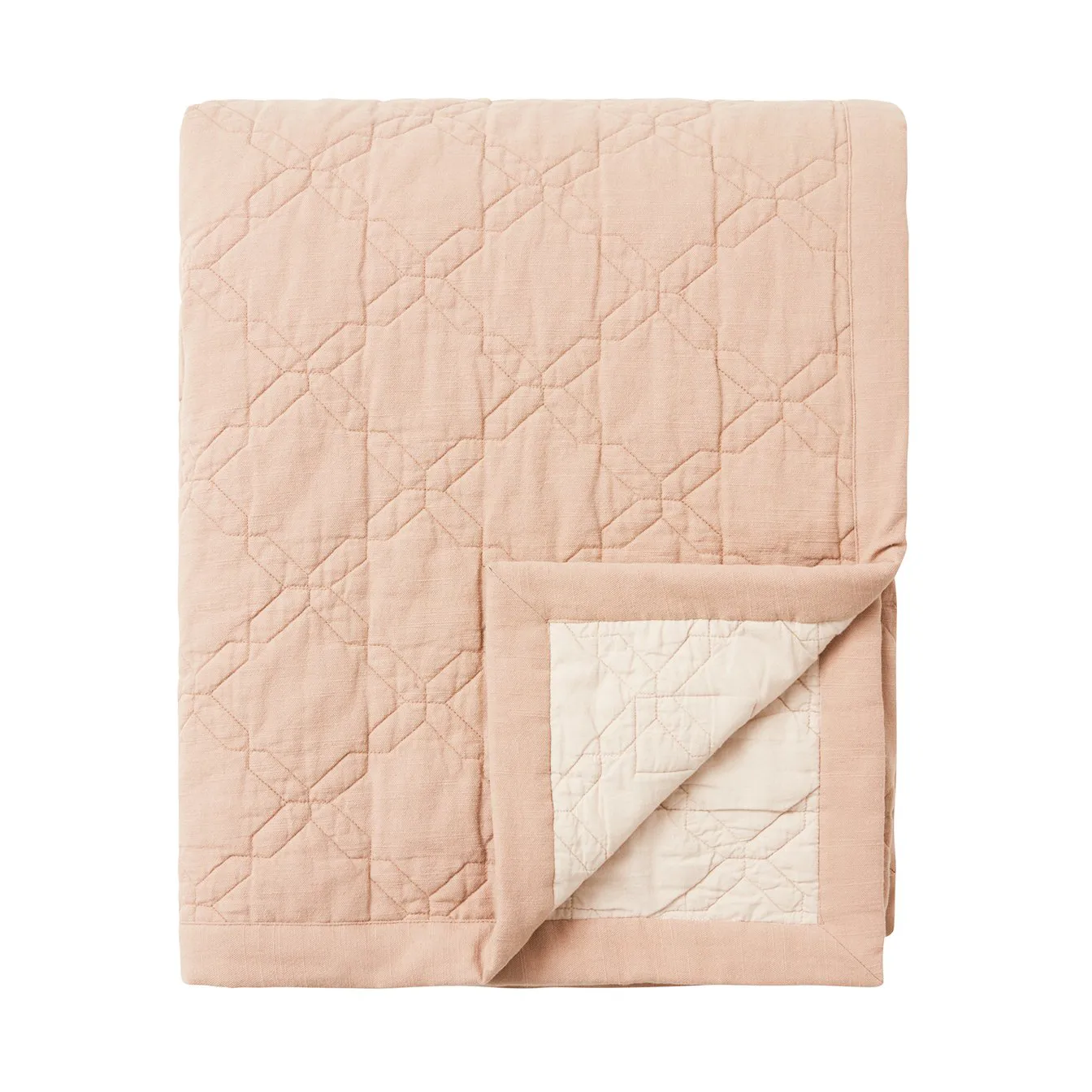 Couvre-lit Quilted Recycled Cotton 260x240 cm, Beige Lexington