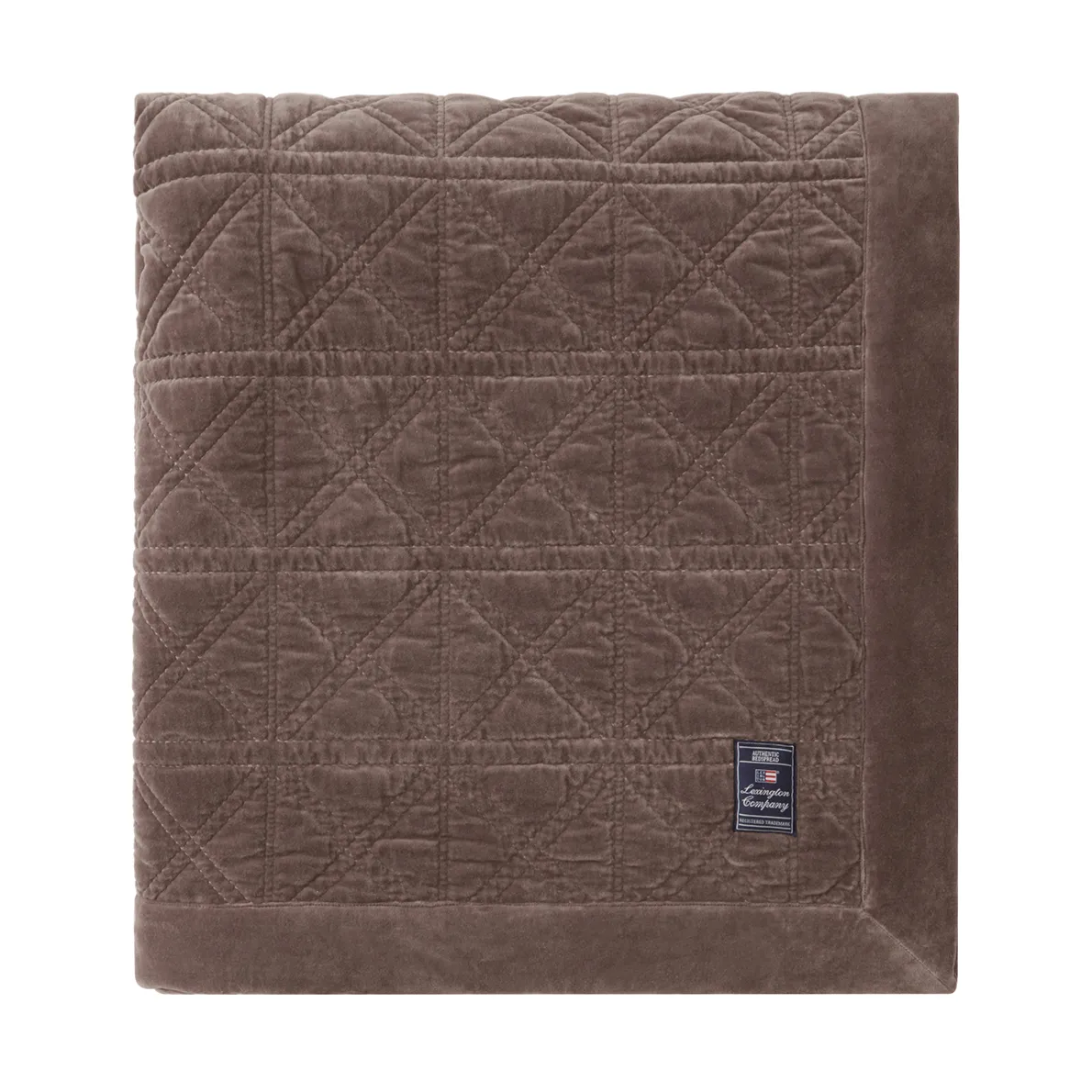 Couvre-lit Rattan Quilted Velvet 160x240 cm, Brown Lexington