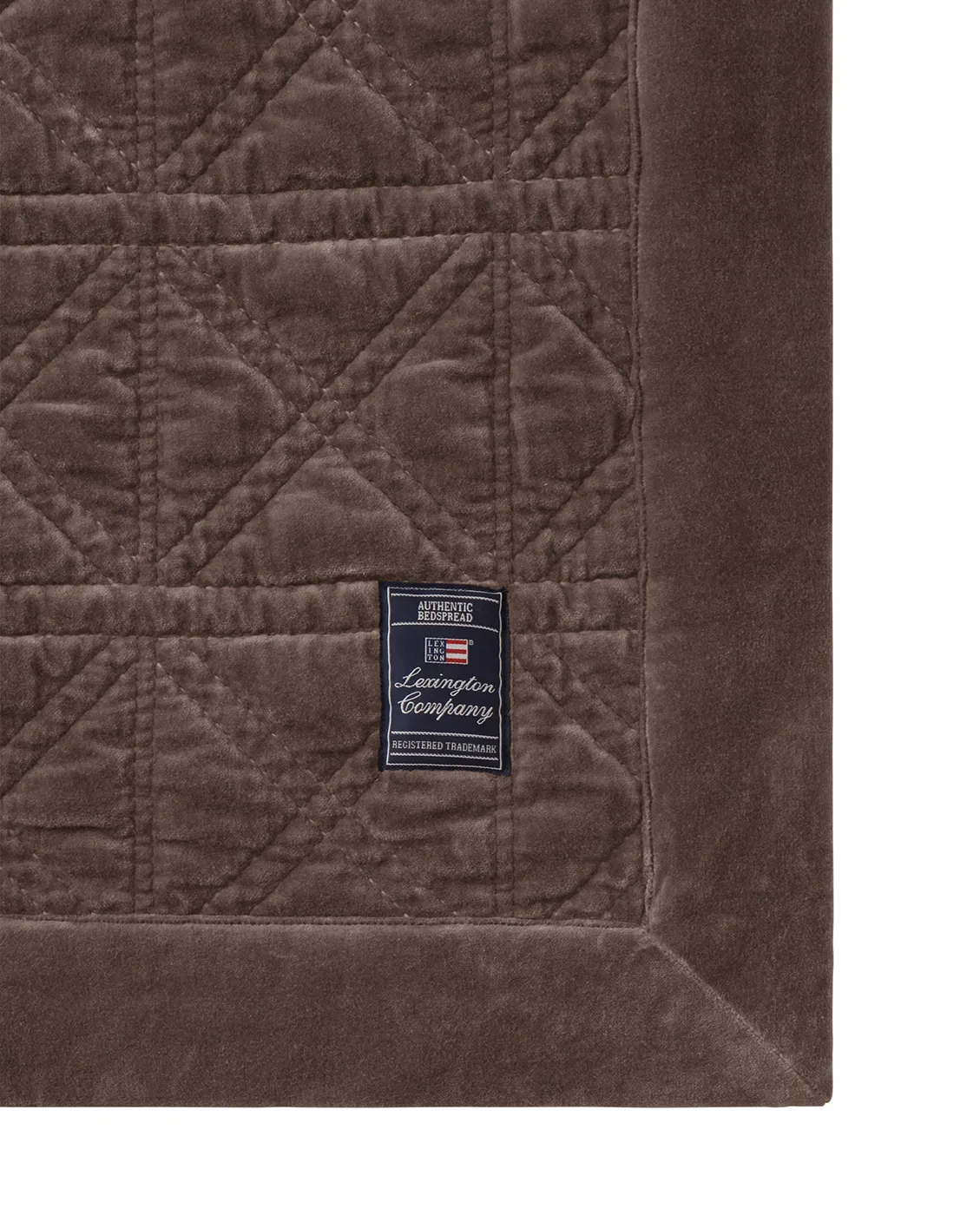 Couvre-lit Rattan Quilted Velvet 260x240 cm, Brown Lexington