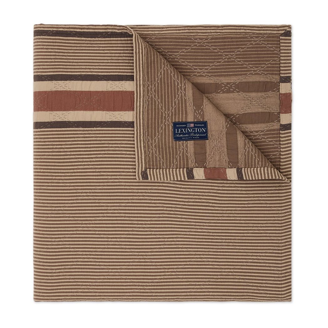 Lexington Couvre-lit Side Striped Soft Quilted 240x260 cm Beige