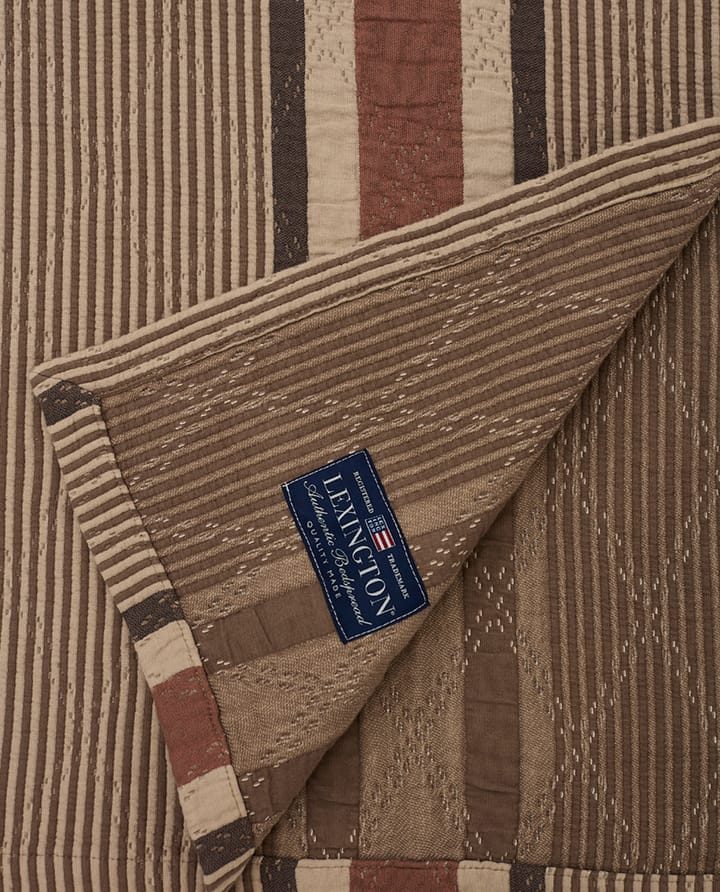 Couvre-lit Side Striped Soft Quilted 240x260 cm, Beige Lexington