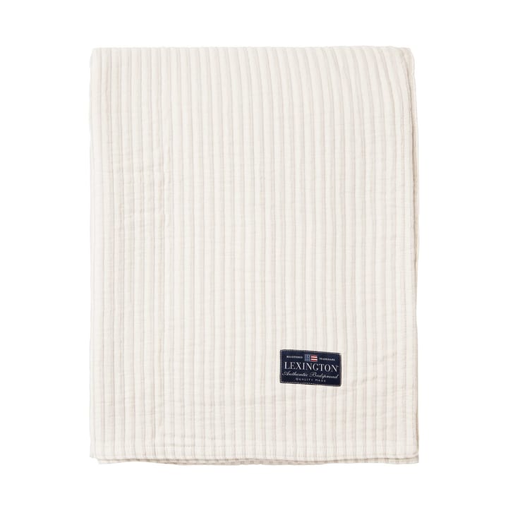 Couvre-lit Striped Reversable Oraginc Cotton 260x240 cm - Off white - Lexington