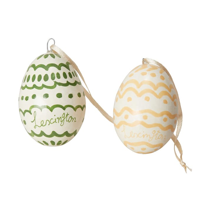 Décoration de Pâques Easter Eggs in Papier Maché lot de 2 - Green-yellow - Lexington