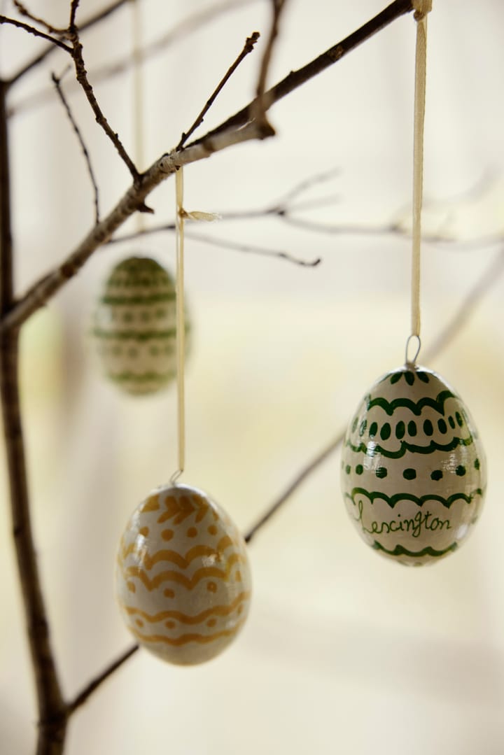 Décoration de Pâques Easter Eggs in Papier Maché  lot de 2 - Green-yellow - Lexington