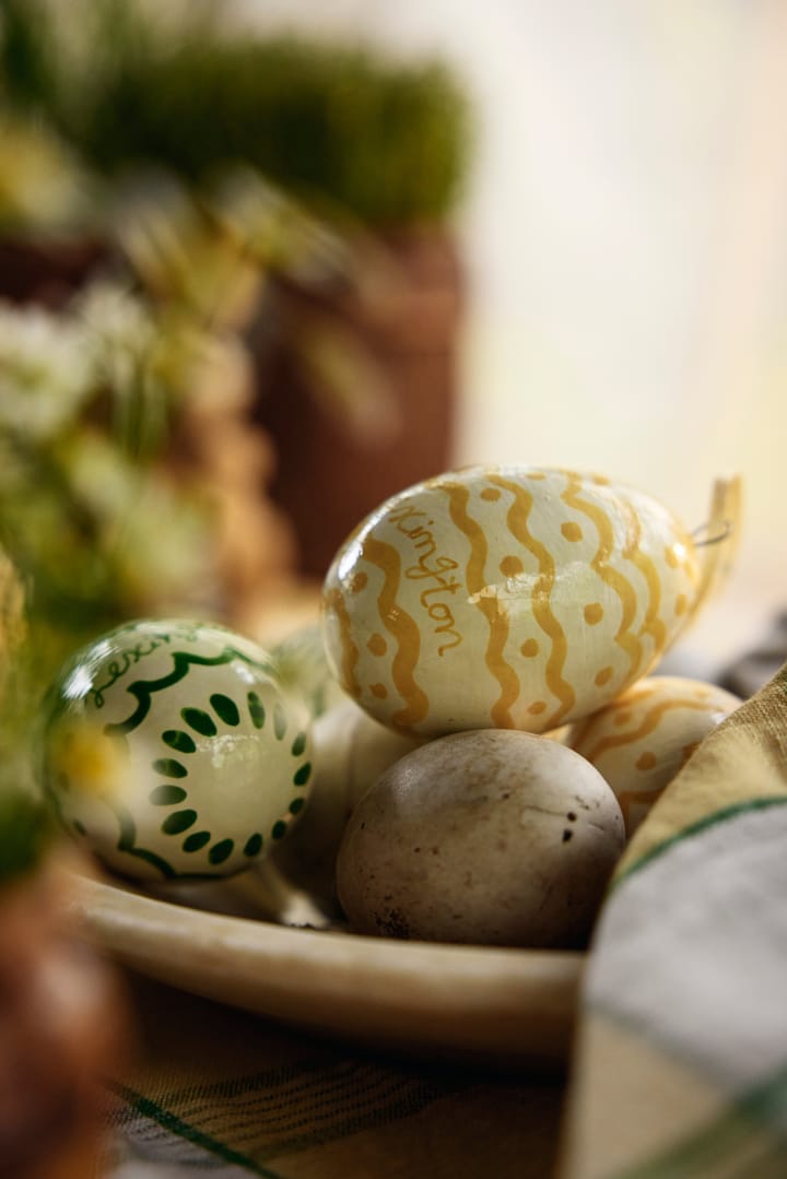 Décoration de Pâques Easter Eggs in Papier Maché  lot de 2 - Green-yellow - Lexington