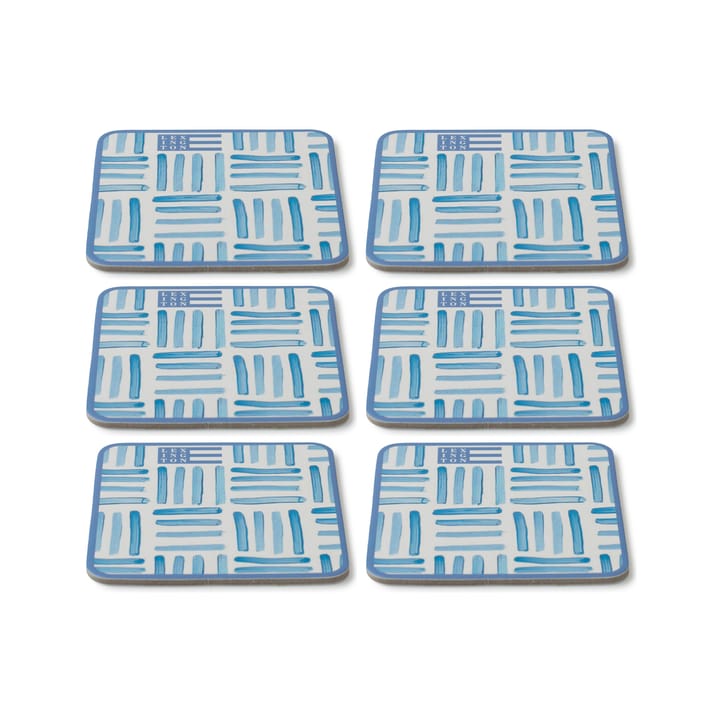 Dessous de verre Graphic Printed Lot de 6, Blue-White Lexington
