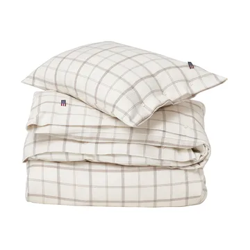 Ensemble de lit Checked Flannel 220x220 cm - White-brown - Lexington