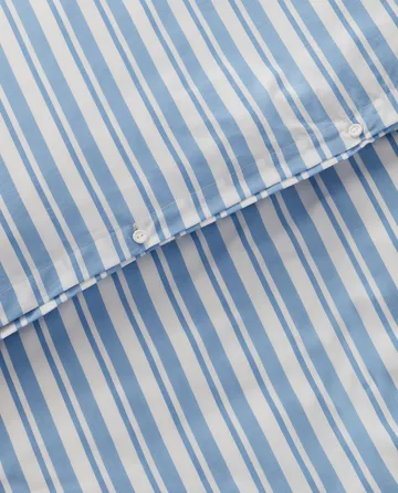 Ensemble de lit Striped Cotton Poplin - White-Blue, 1 örngott - Lexington