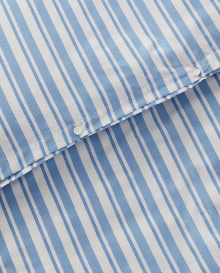 Ensemble de lit Striped Cotton Poplin - White-Blue, 2 örngott - Lexington