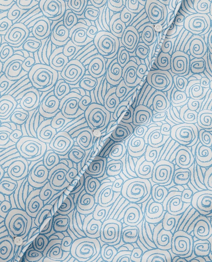Ensemble de lit Wave Printed Cotton Sateen, White-Blue, 1 örngott Lexington