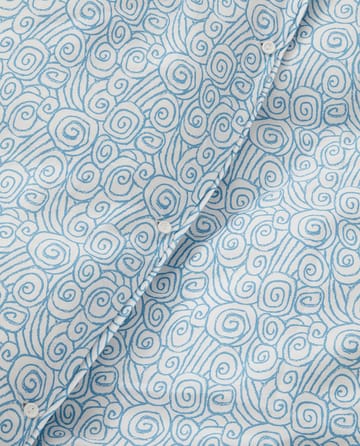 Ensemble de lit Wave Printed Cotton Sateen - White-Blue, 2 örngott - Lexington