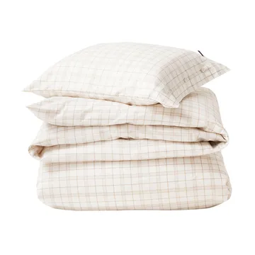 Ensemble de lit White/Beige Checked Lyocell/Cotton bäddset - 50x60 cm, 150x210 cm - Lexington