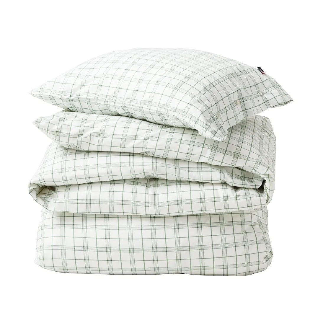 Ensemble de lit White/Green Checked Lyocell/Cotton, 50x60 cm, 150x210 cm Lexington