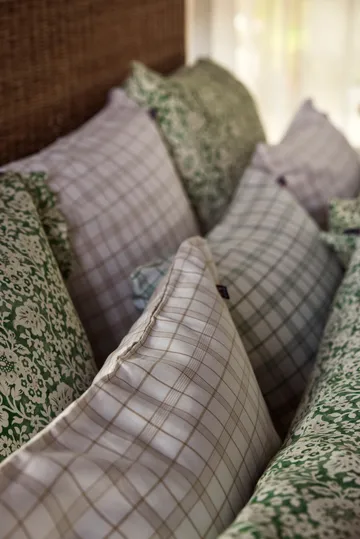 Ensemble de lit White/Green Checked Lyocell/Cotton - 50x60 cm, 150x210 cm - Lexington