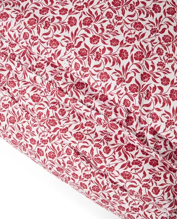 Ensemble de literie Flower printed cotton sateen - Blanc-rouge - Lexington