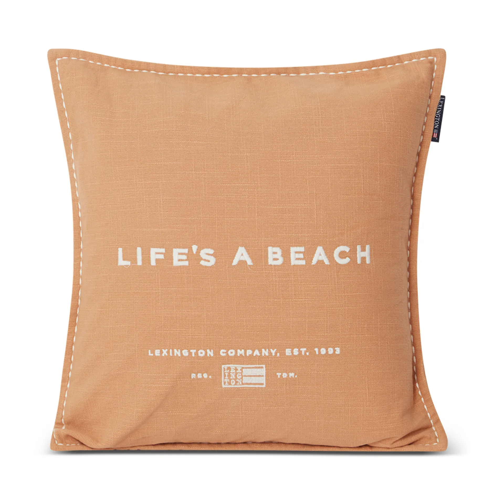 House de coussin Life's A Beach Embroidered 50x50 cm, Beige-blanc Lexington