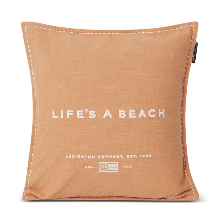 House de coussin Life's A Beach Embroidered 50x50 cm - Beige-blanc - Lexington