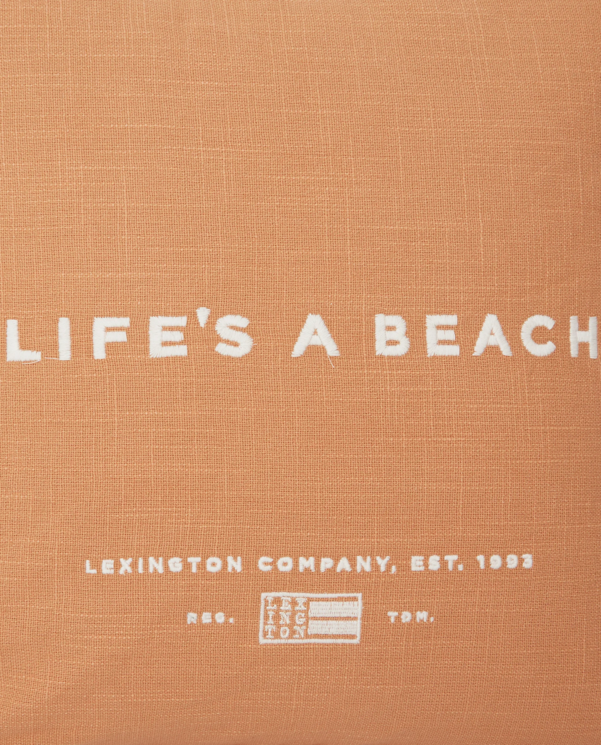 House de coussin Life's A Beach Embroidered 50x50 cm, Beige-blanc Lexington