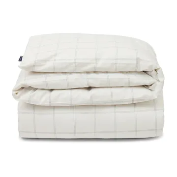 Housse de couette Checked coton-lyocell 150x210 cm - Off white-dark blue - Lexington