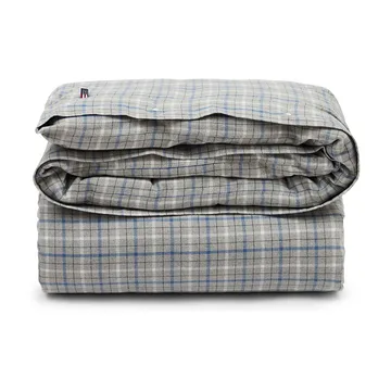 Housse de couette Checked Cotton Flannel 150x210 cm - Gray-blue - Lexington
