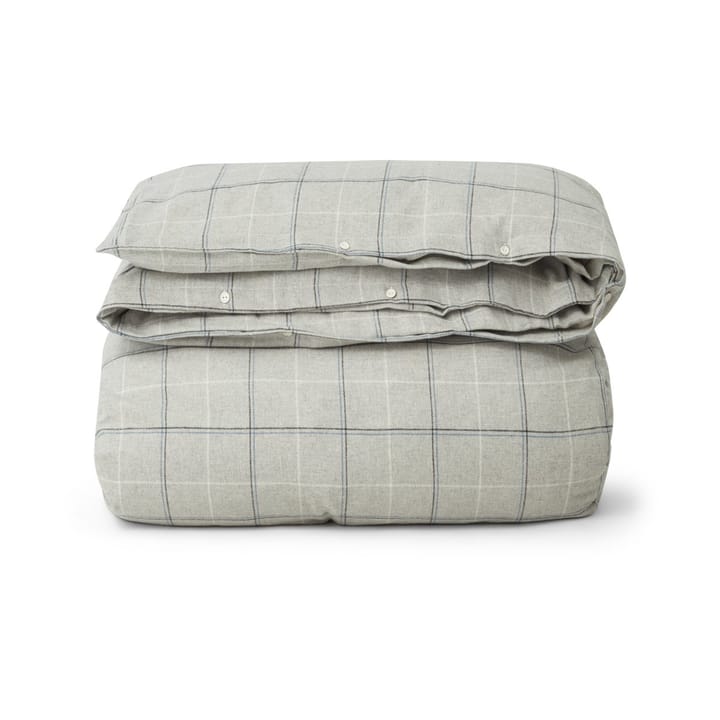 Housse de couette Checked Cotton Flannel 150x210 cm - Light gray-dove - Lexington